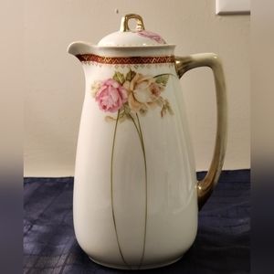 Bavaria LDBC China Tea Pot Pink Roses Gold‎ Gilt